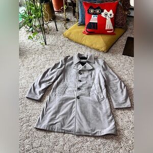 VTG MCM Gray StratoSuede Overcoat w/ Plaid Lining Men’s- 40 Union USA